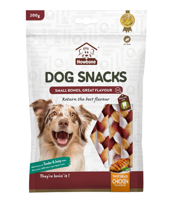 Howbone Dog Snack -Twist Braid 200g - Chicken Flavour