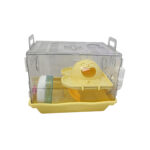 TaraPet Transparent Acrylic Hamster Cage Secure, Breathable Design with Easy Cleaning and Transport Style 2 (37x18x33cm)