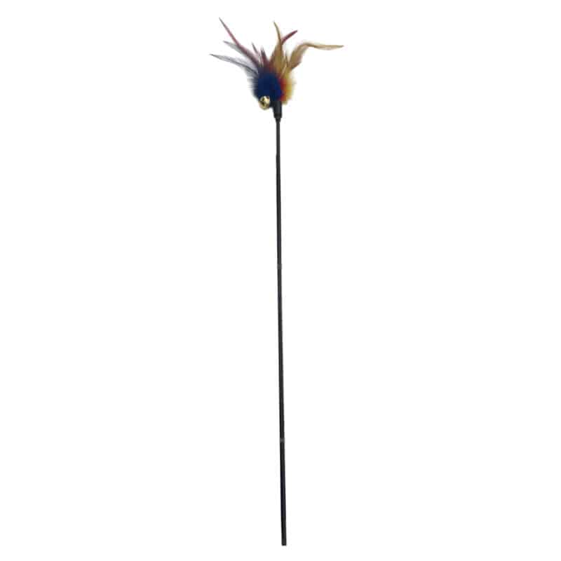 TaraPet Colorful Feather with Bell Cat Teaser Wand