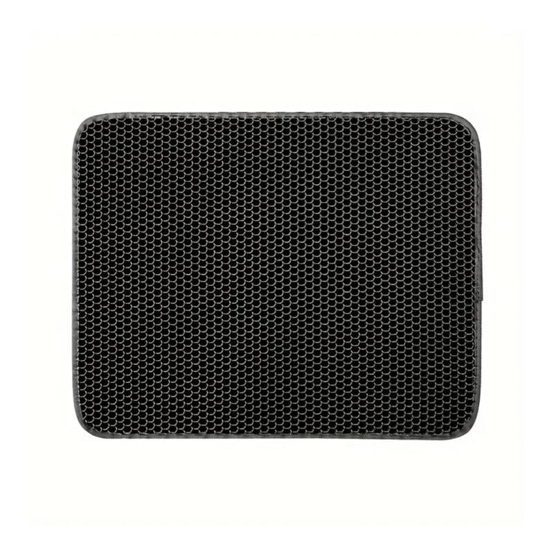 TaraPet Cat Litter Mat, Honeycomb Double Layer Waterproof Cat Litter Trapping Mat, Washable And Reusable Cat Toilet Mat For Indoor Cats (Black, 55x75cm)