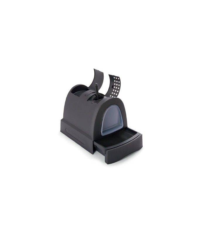 IMAC Zuma Litter Box For Cats - 40 x 56 x 42.5cm[Color - Black