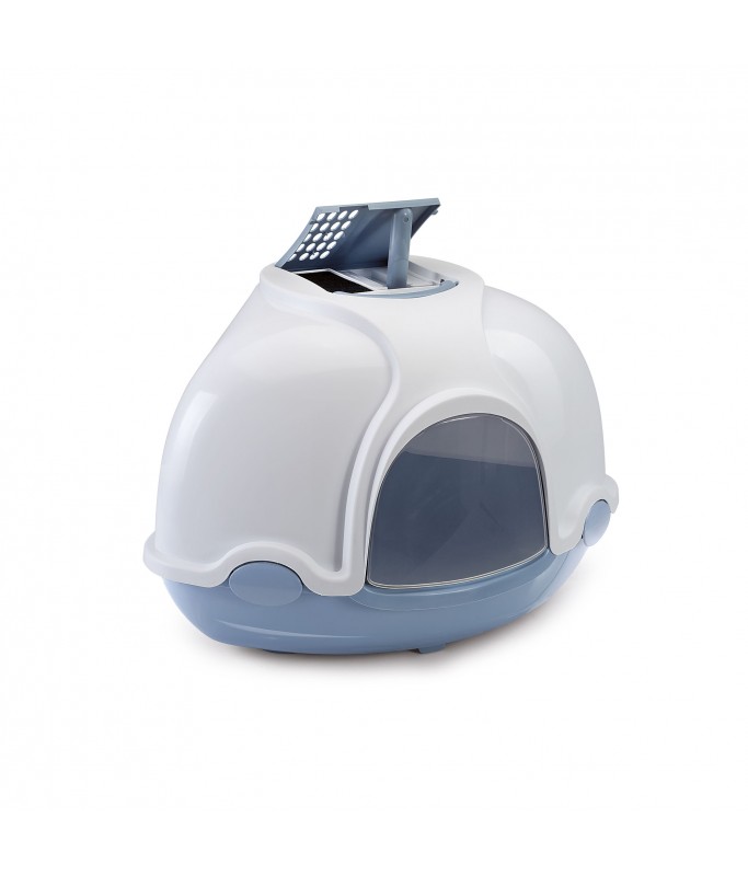 IMAC Ginger - Hooded Corner Shaped Litter Tray[Dimension - 52x52x44.5 cm