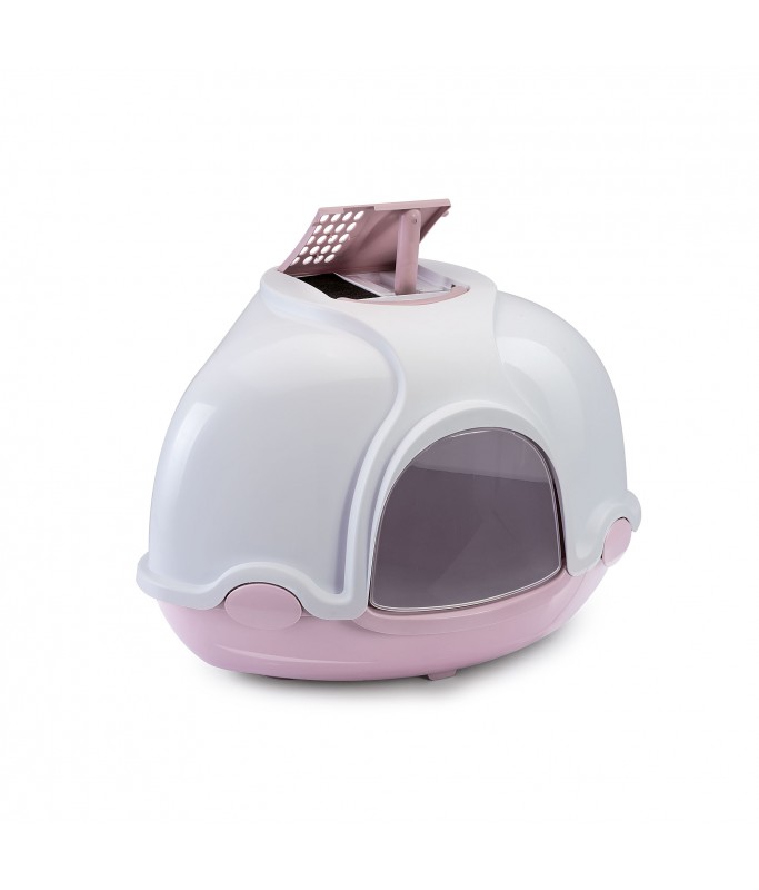 IMAC Ginger - Hooded Corner Shaped Litter Tray[Dimension - 52x52x44.5 cm
