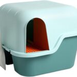 TaraPet Cat Toilet, Dome-shaped, Corridor Type, Sand Splatter-Prevention, Cat Toilet, Large, Wide-Size, Sand Remover, Antibacterial, Odor Resistant, Compact, Easy Care, Large Capacity, Includes Scoop, Clean
