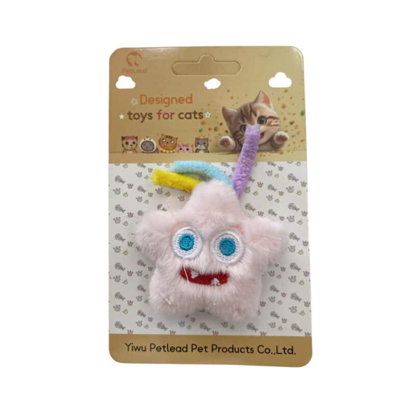 TaraPet Star Monster Shape Catnip Plush Toy for Cats (Pink)
