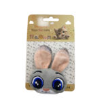TaraPet Big Eyes Rabbit Head Plush Catnip Toy (Gray)
