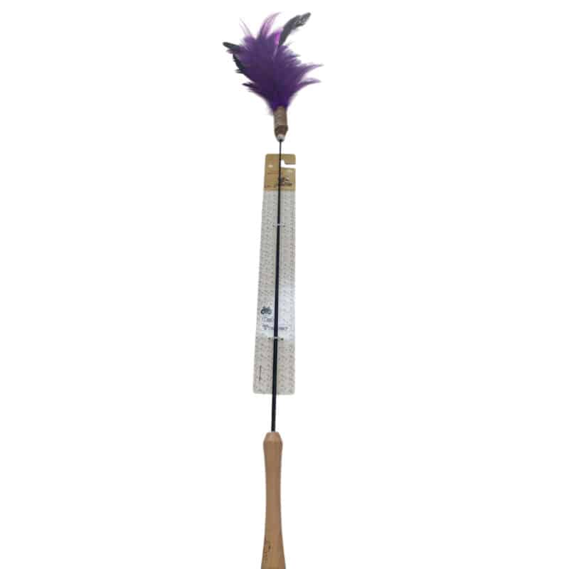 TaraPet Feather Bell Extension Rod Pole Cat Teaser Interactive Cat Toy (Violet)