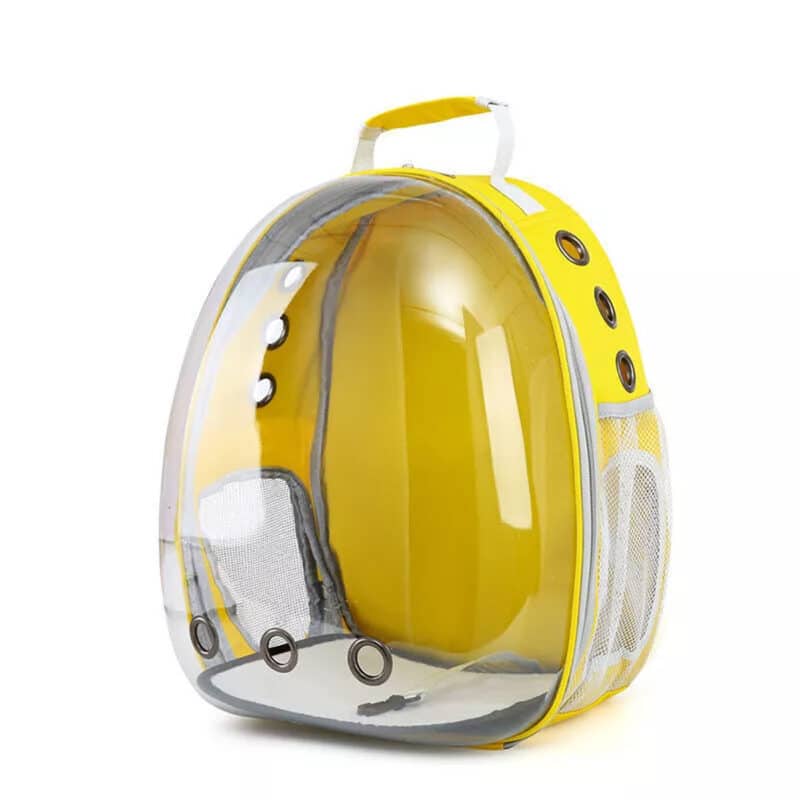 TaraPet Transparent Portable Pet Backpack Travel Carrier, Convenient Travel for Small Dog and Cat (Yellow)