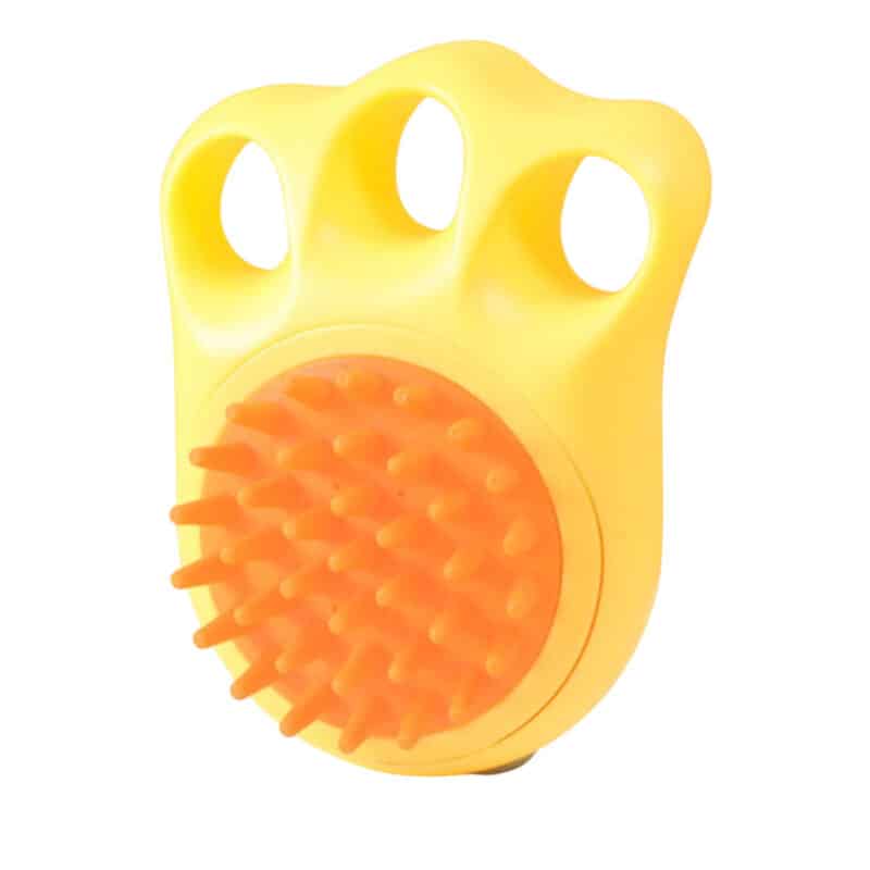 TaraPet Bath Brush Pet Grooming Shampoo Brush Silicone Pet Bath Brush, Pet Bath Brush, Pet Grooming Brush for Dog,Cat (Yellow)