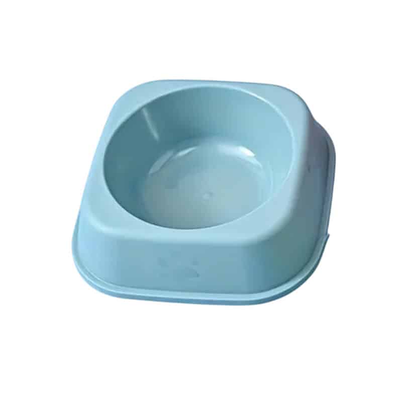 TaraPet Plastic Cat Food Bowl - Anti-Tip Cat Meal Plate with Cool Colors, Water & Rice Basin for Pets (Blue, Large)