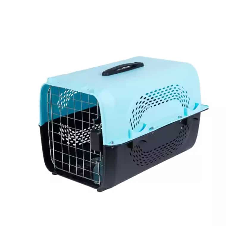 TaraPet Durable Pet Carrier with Metal Door Portable, Ventilated & Detachable Design for Safe Travel (Blue, Medium)