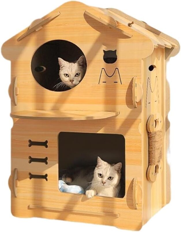 TaraPet Cat Villa Cat Nest Four Seasons Universal Villa Closed Cat House Indoor Pet Villa Cat House Cat House, 50x40x80cm