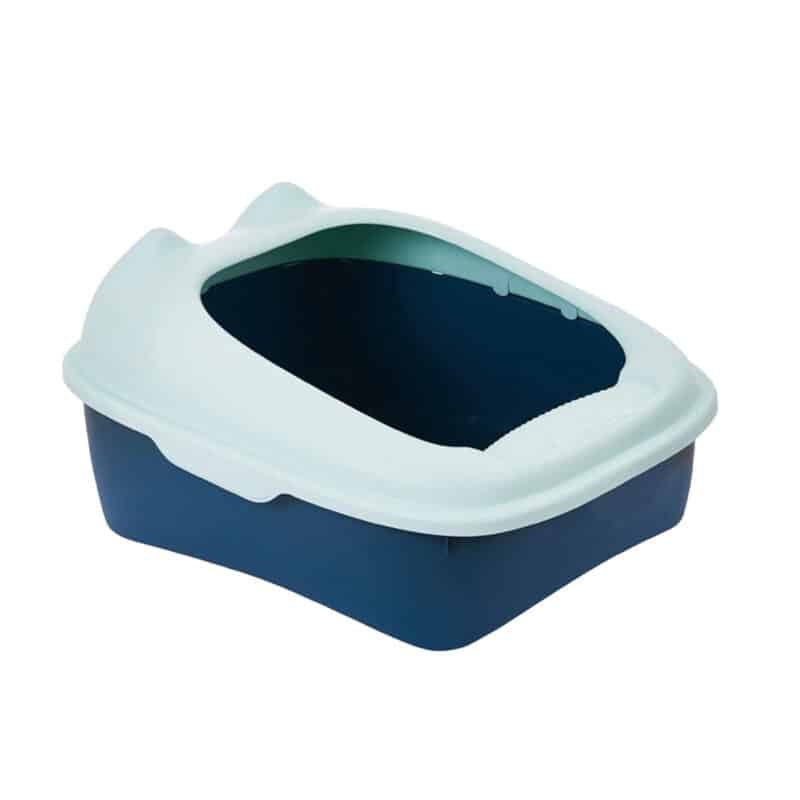 TaraPet Kitty Litter Box Comfortable Semi Closed Sturdy Kitten Potty Toilet TaraPet Kitty Litter Pan For Indoor Cats Cats Pet Toilet (Green, 34x43x20cm)