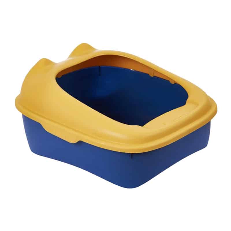 TaraPet Kitty Litter Box Comfortable Semi Closed Sturdy Kitten Potty Toilet TaraPet Kitty Litter Pan For Indoor Cats Cats Pet Toilet (Blue, 41x51x30cm)