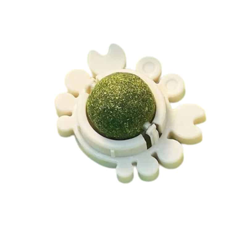 TaraPet Interactive Wall/Rotating Cat Toy 360° That Can Be Licked, Shredded or Chewed, Catnip Snack for Cleaning Teeth (White)