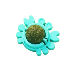 TaraPet Interactive Wall/Rotating Cat Toy 360° That Can Be Licked, Shredded or Chewed, Catnip Snack for Cleaning Teeth (Green)