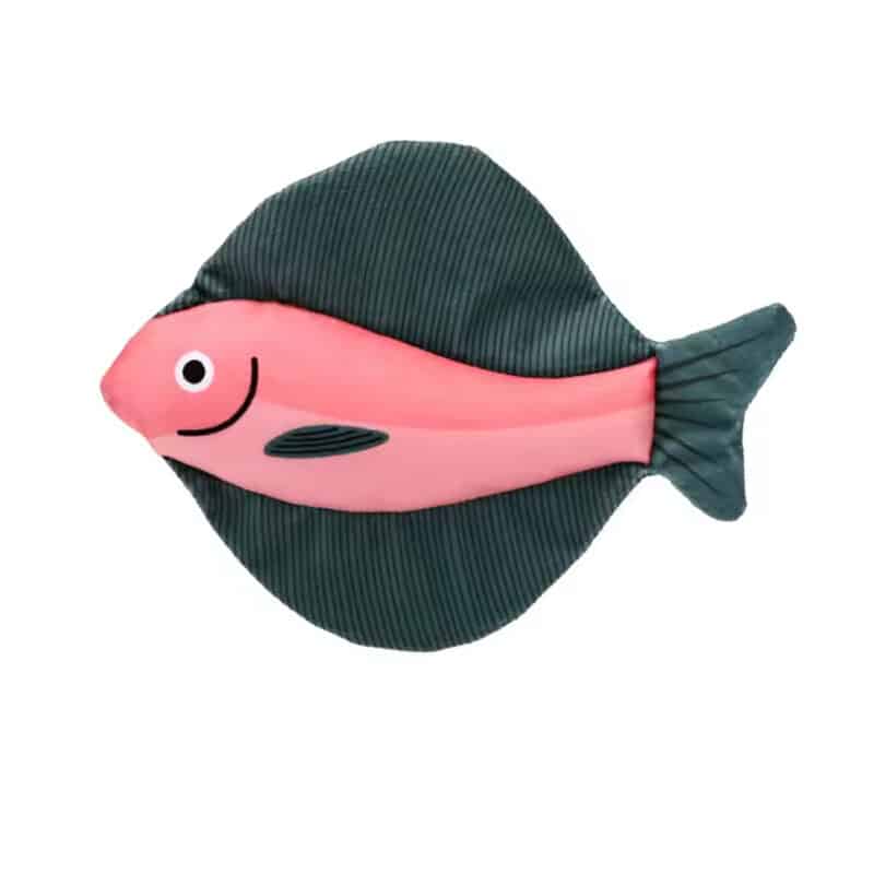 TaraPet Interactive Plush Fish Cat Toy with Crinkle Paper - Durable Polyester Blend, Battery-Free, Engaging Teaser for Cats (Square Fish)