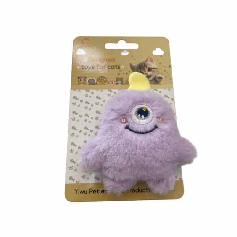 TaraPet Eye Monster Shape Catnip Plush Toy for Cats (Purple)