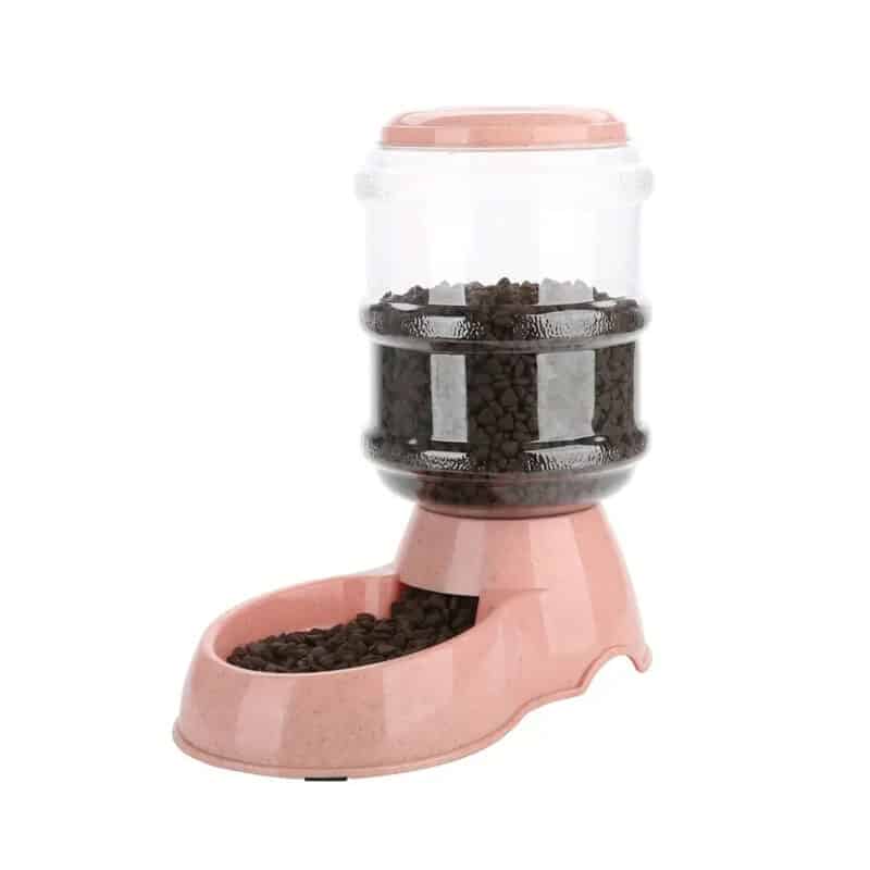 TaraPet Eco-Friendly PVC+ABS Pet Feeder Dispenser 3.8L Capacity for Food, Safe and Odor-Free, Perfect for Small and Medium Pets (Pink)