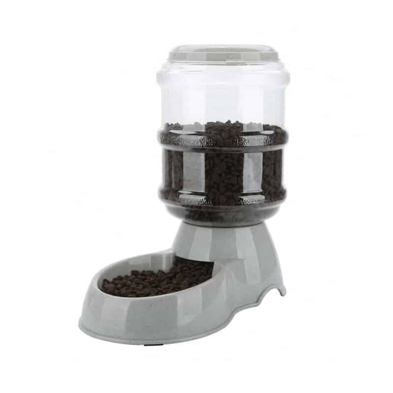 TaraPet Eco-Friendly PVC+ABS Pet Feeder Dispenser 3.8L Capacity for Food, Safe and Odor-Free, Perfect for Small and Medium Pets (Gray)