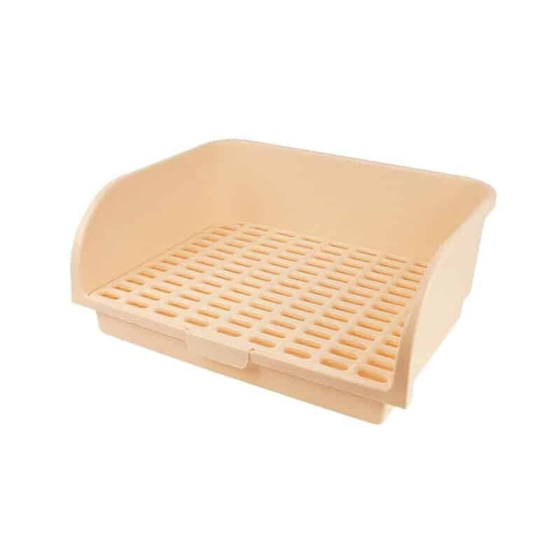 TaraPet Rabbit Toilet, Large Chinchilla for Ferret, Square Toilet, Convenient to Clean, Comfortable, Perfect for Large Rabbits, Large Size, Wall Mounted, Washable (Beige)