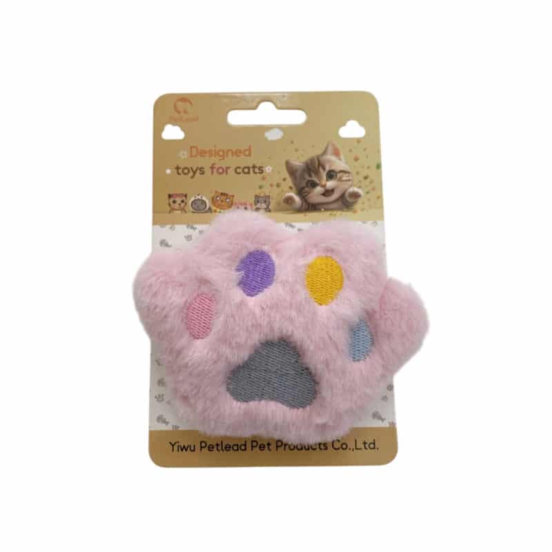 TaraPet Paw Design Cat Plush Catnip Toy (Pink)