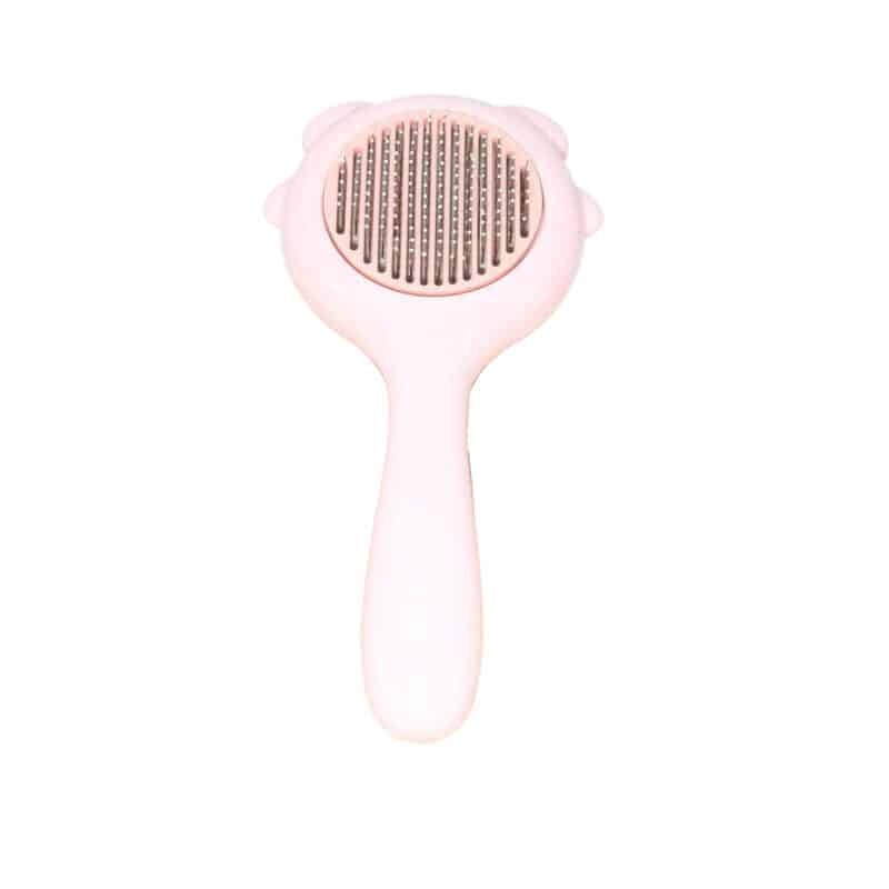 TaraPet Grooming Brush with Release Button for Shedding, Self Cleaning Slicker Comb for Long or Short Hair Cats and Dogs (Pink)