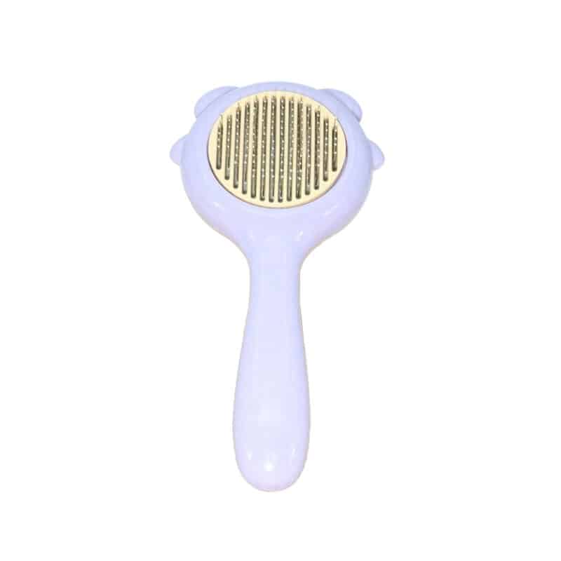 TaraPet Grooming Brush with Release Button for Shedding, Self Cleaning Slicker Comb for Long or Short Hair Cats and Dogs (Purple)