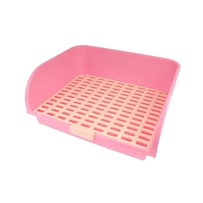 TaraPet Rabbit Toilet, Large Chinchilla for Ferret, Square Toilet, Convenient to Clean, Comfortable, Perfect for Large Rabbits, Large Size, Wall Mounted, Washable (Pink)