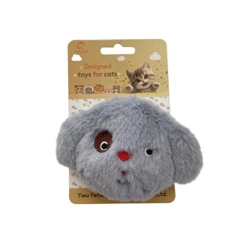 TaraPet Cute Puppy Pattern Plush Catnip Toys For Cats (Gray)