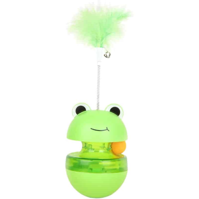 TaraPet Frog Treat Dispenser Cat Toy,Food Dispensing Toy - Cat Interactive Toy, Food Dispenser Toys for Pets, Cats, Slow Feeder Cat Toys, Cute Cat Toys (Green, Frog 2)