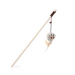 TaraPet Natural Wood Cat Teaser Wand Toy with Teaser Refills for Cats (Option 3)