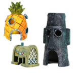 Tankii Aquarium Decor Ornament 3 in 1 House