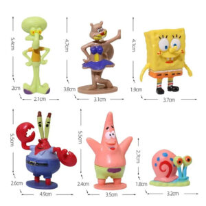 Tankii Aquarium Decor Ornament 6 in 1 Spongebob & Friends