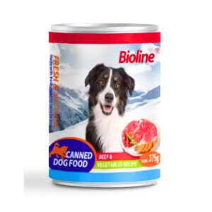 Bioline Canned Dog Food Beef and Vegetable Flavor 375g