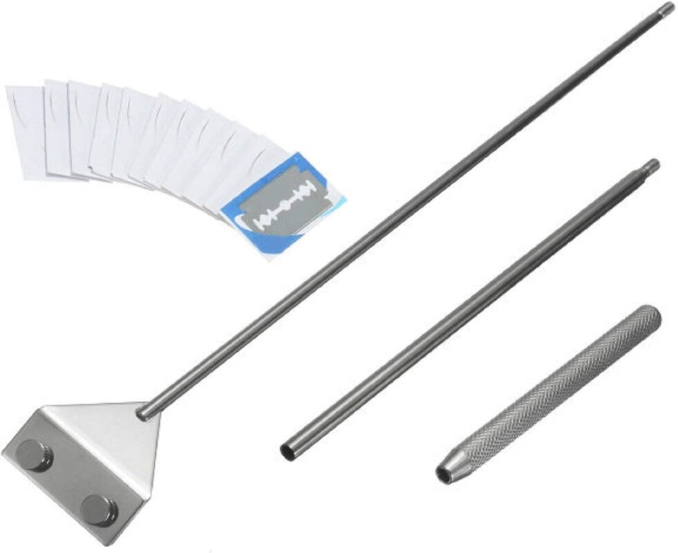 Tankii Stainless Steel 40cm and 65cm Algae Scraper Cleaner with 10 Blades for Aquarium Fish Plant Glass Tank
