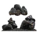 Tankii Natural Black Lava Stone Rocks for Aquarium Fish Tank Decoration / 1Kg