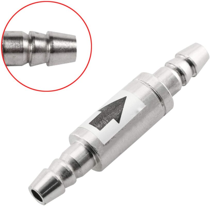 Tankii Stainless Steel One Way Check Valve for Anti-Backflow Non-Return Air CO2 Line 4/6mm Tubing Regulator Diffuser in Aquarium System