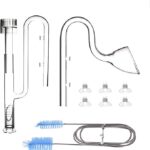 Tankii Aquatic Glass Lily Pipe Set with Lily Skimmer Inflow and Lily Outflow for Aquarium Filter 1/2''(12/16mm) Tubing