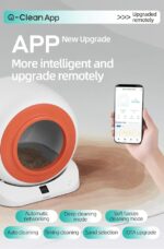 TaraPet Q-Clean Smart Cat Litter Box, White with Orange Accent, Self-Cleaning, App-Enabled, 70L Capacity, Multi-Cat Recognition, Ozone Deodorization System - Image 5