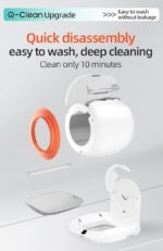 TaraPet Q-Clean Smart Cat Litter Box, White with Orange Accent, Self-Cleaning, App-Enabled, 70L Capacity, Multi-Cat Recognition, Ozone Deodorization System - Image 6