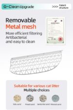 TaraPet Q-Clean Smart Cat Litter Box, White with Orange Accent, Self-Cleaning, App-Enabled, 70L Capacity, Multi-Cat Recognition, Ozone Deodorization System - Image 8