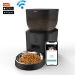 TaraPet APP Controlled with Freshness Preservation, Timed Cat Feeder with Stainless Steel Bowl. UK plug, 4L, Smart 480P camera Pet feeder, one bowl, black, white - Image 2