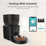 TaraPet APP Controlled with Freshness Preservation, Timed Cat Feeder with Stainless Steel Bowl. UK plug, 4L, Smart 480P camera Pet feeder, one bowl, black, white - Image 6