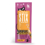 Schesir Stix Treat For Cat In Cream - Chicken 6x15g 4 schesir stix cream chicken TaraPet