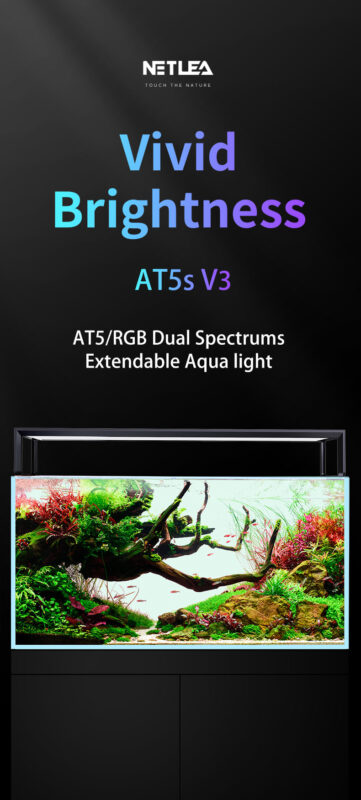Netlea AT5S Gen 3 (V3) Voice-Activated Full-Spectrum Planted Aquarium LED — Extendable, RGB+W